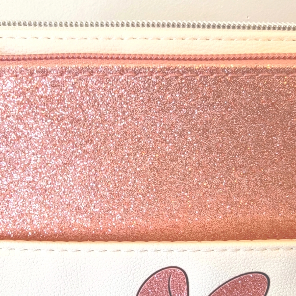 NWT! Disney Minnie Mouse Pink Makeup bag set Cosmetic Case Sparkle XL Travel - Picture 6 of 11